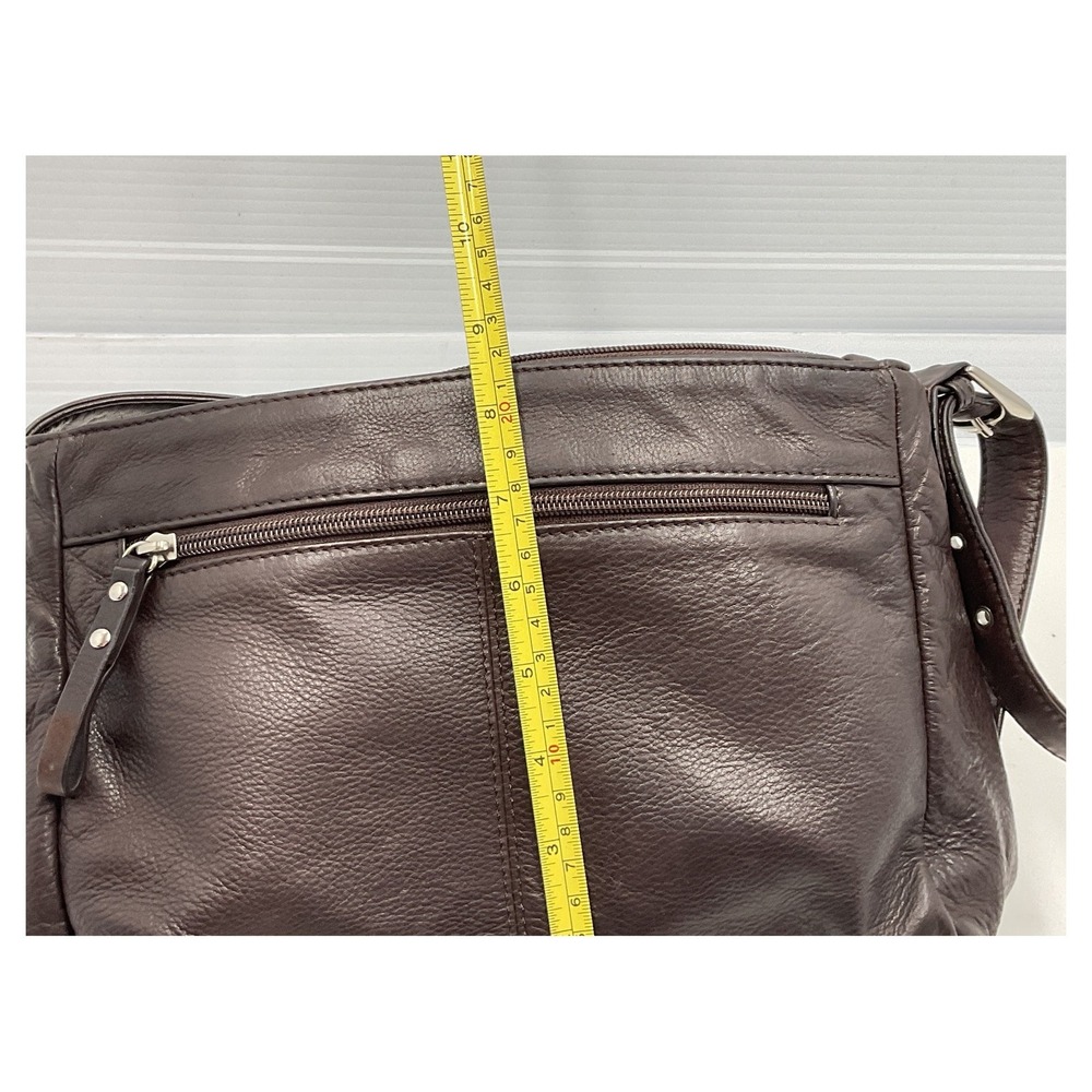 Stone Mountain Brown Leather Crossbody Bag Organizer Purse Multi-Pocket Medium - Picture 4 of 4